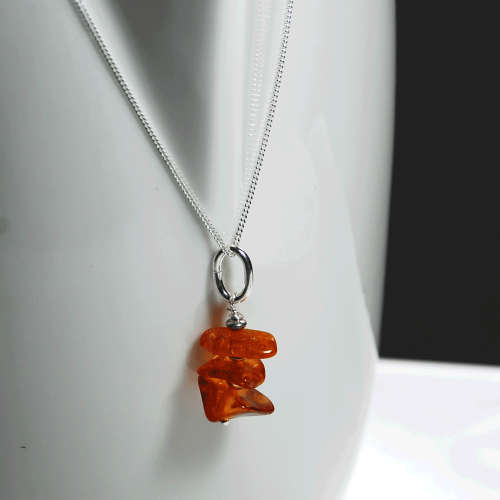 Atenea 925 Add a Dangle handmade natural Baltic Amber gemstone pendant on 925 sterling silver
