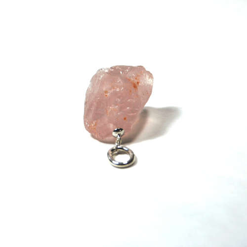 Atenea 925 Add a Dangle handmade natural Rose Quartz nugget gemstone pendant on sterling silver