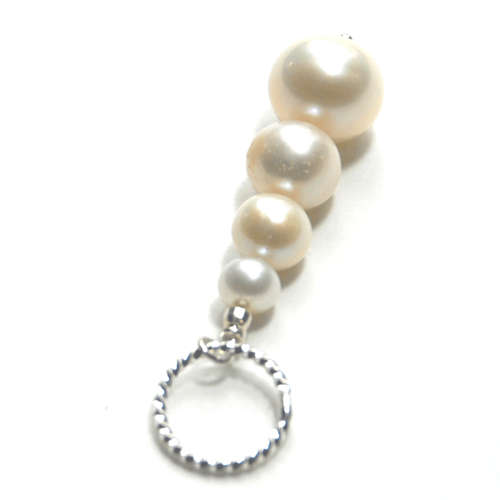 Atenea handmade White freshwater pearl pendant on 925 sterling silver - pearls 6mm - 12mm