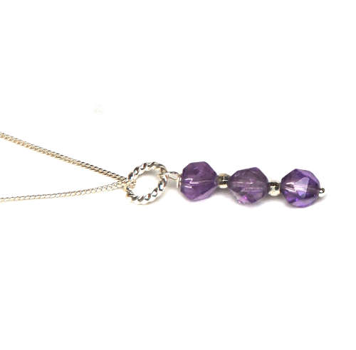 Atenea 925 Add a Dangle Amethyst pendant on 925 sterling silver