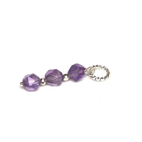 Atenea 925 Add a Dangle Amethyst pendant on 925 sterling silver