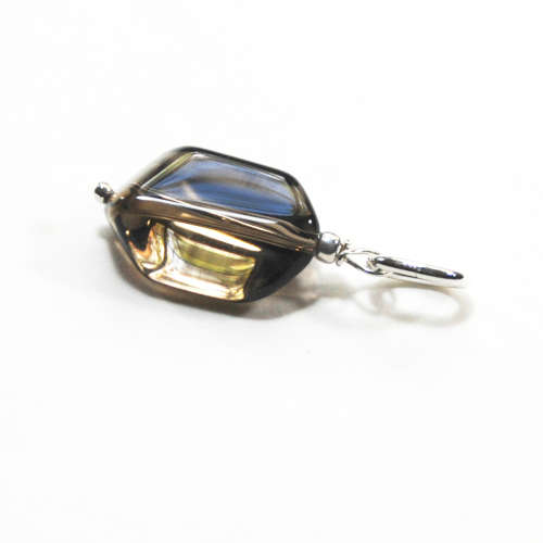 Atenea 925 Add a Dangle Smoky Quartz nugget gemstone pendant on sterling silver