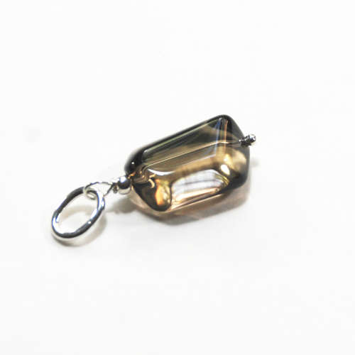 Atenea 925 Add a Dangle Smoky Quartz nugget gemstone pendant on sterling silver