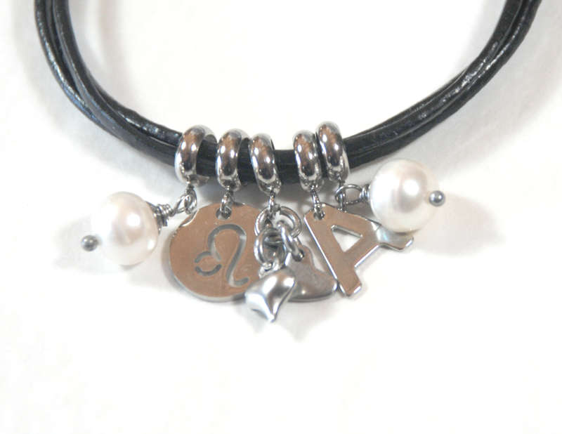 Blue 5-6mm freshwater pearl dangle charm pendant - on clasp or large hole slider