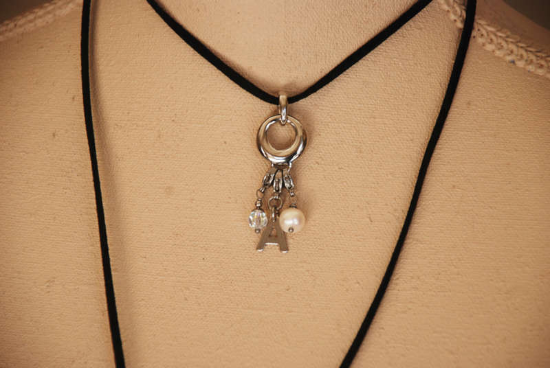Letter A stainless steel initial alphabet dangle charm pendant - on clasp or large hole slider