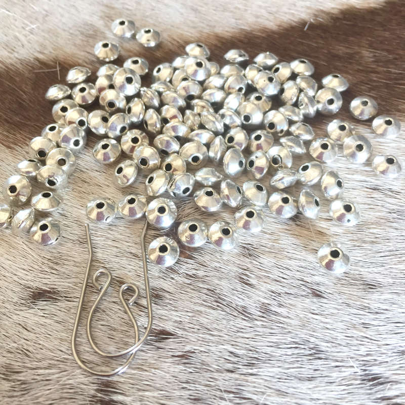 100 * Alloy Spacer Beads, bicone, 6 x 3.50mm