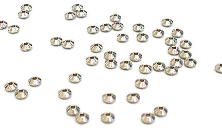 50 * Brass Spacer Beads, Bicone, Platinum colour, 4mm in diameter, hole: 1mm