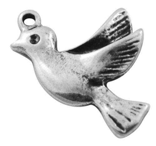 Alloy Charm,  Antique Silver, Bird