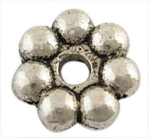 Alloy Beads, Spacers, Snowflake, Antique Silver, 4mm, set of 10 beads