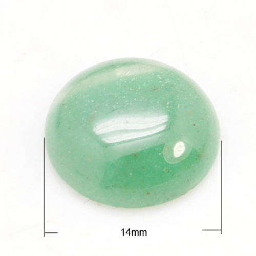 Green Aventurine Gemstone Cabochons, Half Round, Grade A, 14x14mm