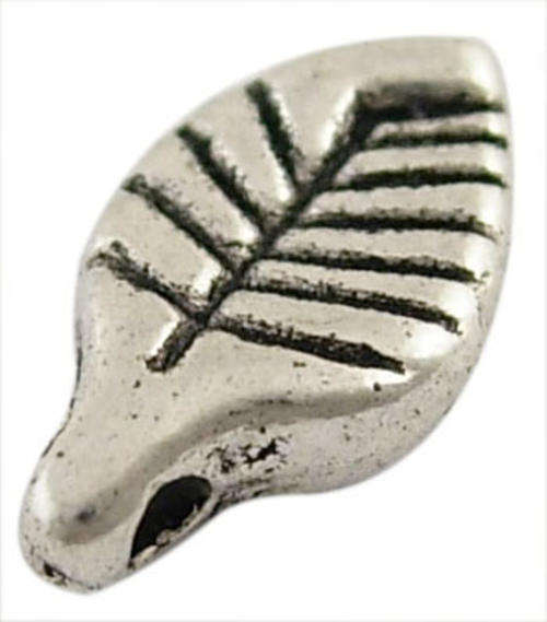 Alloy Charm, Leaf,  Antique Silver Color, 11mm long, 6mm wide, 2.5mm thick