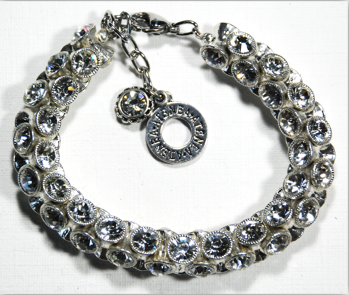 Atenea handmade Crystal bracelet with twist & turn beads & clear Preciosa crystals