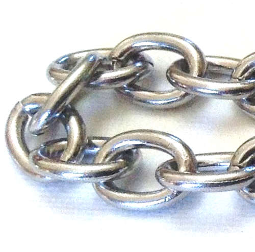 Stainless Steel Cable Link Chain, oval chain, 10x7.5x1.8mm, sold per meter