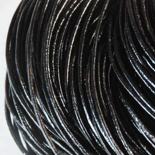 Cowhide Leather Cord, Leather Jewelry Cord,Black, Size: about 2mm in diameter, sold per meter