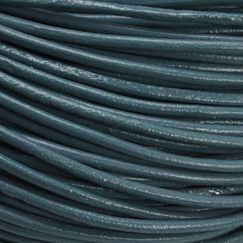 Cowhide Leather Cord, Leather Jewelry Cord, Steel Grey, Size: about 2mm in diameter, sold per meter