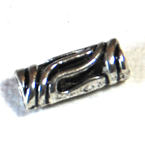 Alloy Tube Beads, antique silver, 11x4.5mm, hole approx 2.5mm, sold per 10 beads