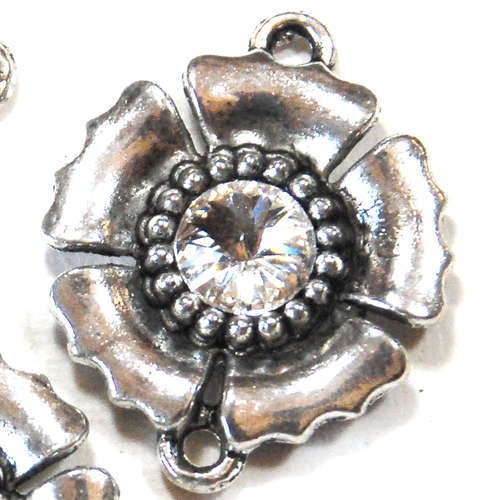 Swarovski Link in antique silver alloy setting