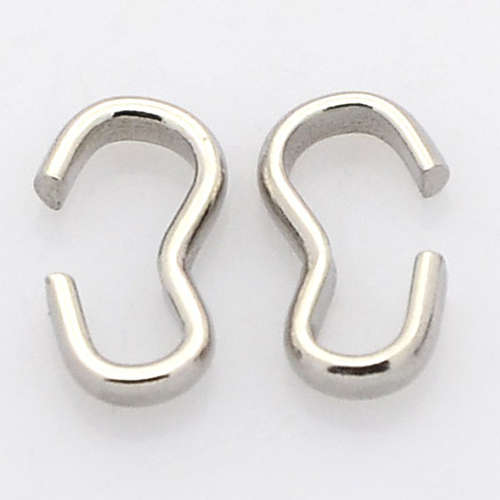 20 * Stainless Steel Open Chain Rings, 8x4x1mm