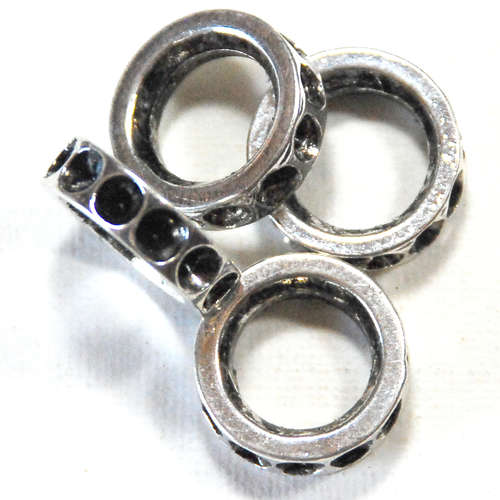 Alloy Crystal Linking Ring Setting, antique silver, for 3mm-3.5mm crystal, 15x4mm, Hole:Approx 9mm