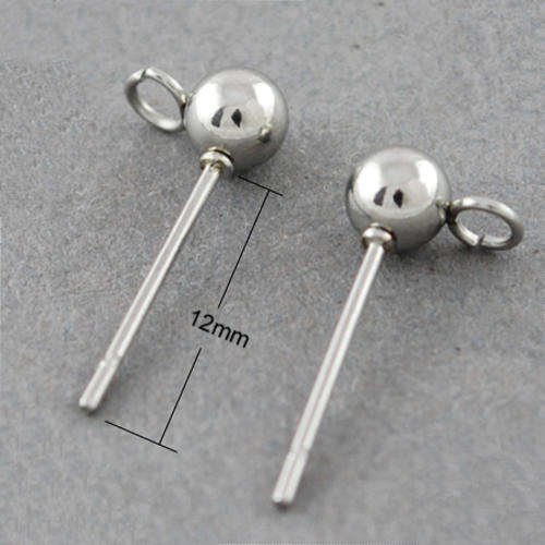 Stainless Steel Earring Post, 316 Stainless Steel, original color, 15x4mm, 0.7mm, sold per pair