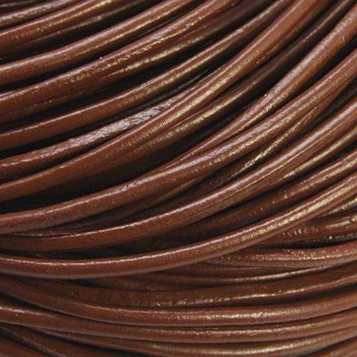 Cowhide Leather Cord, Leather Jewelry Cord, Saddle Brown, Size:about 2mm in diameter, sold per meter
