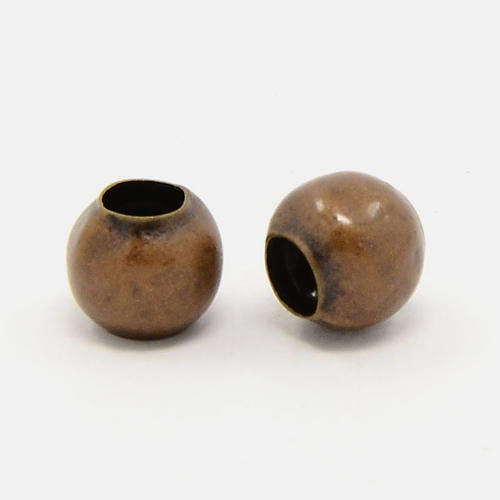 100 * Brass Spacer Beads, Seamless, Round, Red Copper, 3mm, Hole: 1~1.2mm