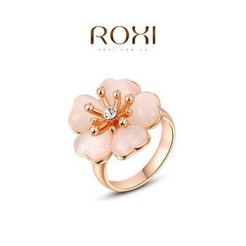 ROSE GOLD PLATED OPAL FLOWER RING SIZE 8