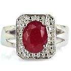 ***STUNNING***Ruby Silver Ring Size 7