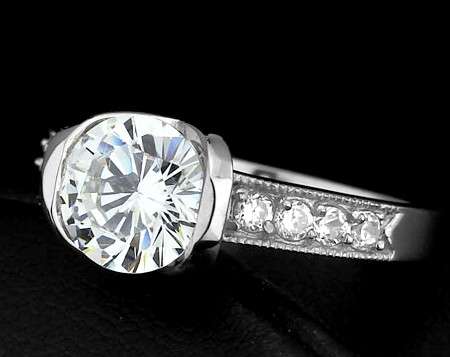 Cocktail Range* White cubics 316L stainless steel ring* Size 9[S]