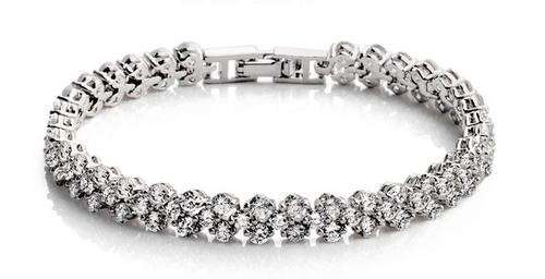 ***Dazzling Jewellery Lady's 925 Silver Swarovski Crystal Tennis Bracelets Gift