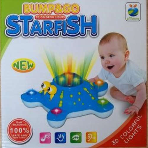 BUMP &GO 3D colourful lights Projector STARFISH-Rotates 360 Degrees- and wriggly eyes! Super fun! Gr