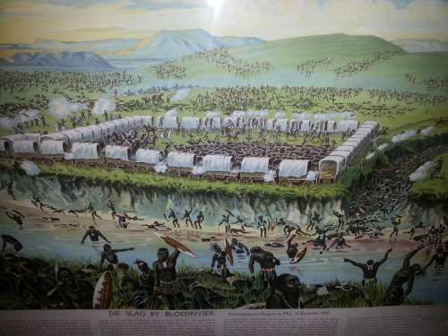 BATTLE OF BLOOD RIVER  PRINT FRAMED.