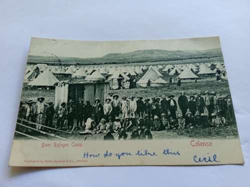 BOER WAR BOER REFUGEE CAMP COLENSO POSTCARD