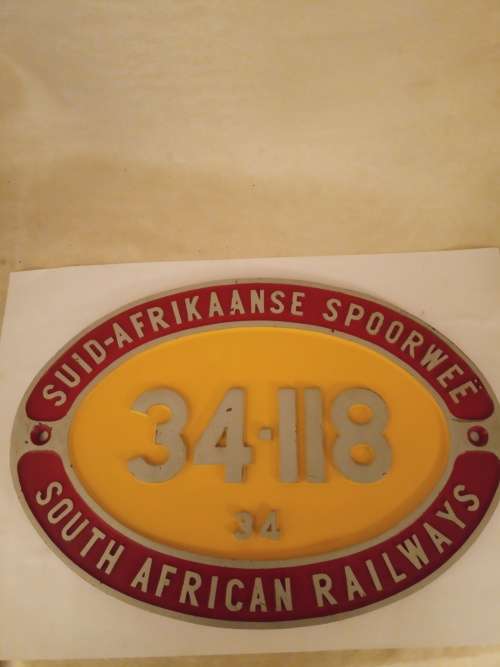 SOUTH AFRICAN RAILWAYS ORIGINAL ENGINE NUMBER PLATE
