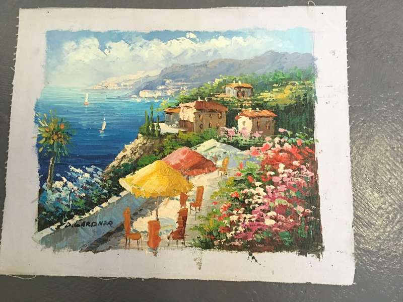 D Gardner - Mediterranean Scene - Acrylic on canvas unframed
