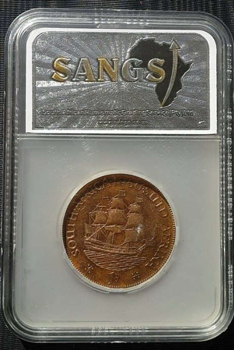 *** 1950 - SA UNION PROOF PENNY - SANGS GRADED PF64 RD - ONLY 500 MINTED ***