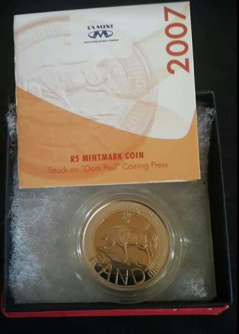 *** 2007 - R5 STRUCK ON THE "OOM PAUL" MINT PRESS ***