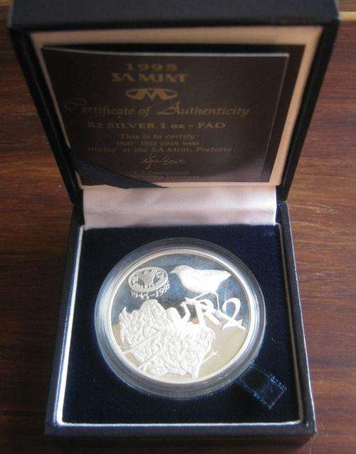 *** 1995 - PROOF R2 SILVER SERIES - FAO - IN SA MINT BOX AS ISSUED ***