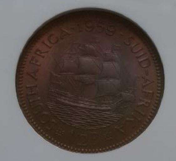 ***  FINEST KNOWN *** 1959 - 1/2 PENNY - NGC GRADED MS 65 RB - 1 OF ONLY 4 GRADED THIS HIGH ***