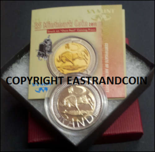 ***BRAND NEW PROOFLIKE 2011 OOM PAUL MINT MARK R5 COIN IN BOX WITH CERTIFICATE***