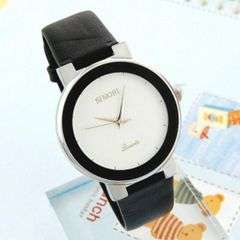 LADIES WHITE SIMPLE LUXURY ELEGANT SINOBI LEATHER WRIST WATCH