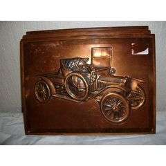 NICE COPPER MODEL WALL HANGING OF A VINTAGE CAR