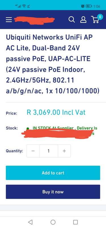 Ubiquiti Unify AP AC Lite Indoor PoE | Brand New In Box | Access Point | Retails For R2999