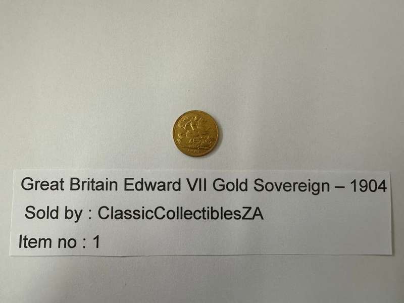 Great Britt Gold Sovereign Edward VII 1904 #1
