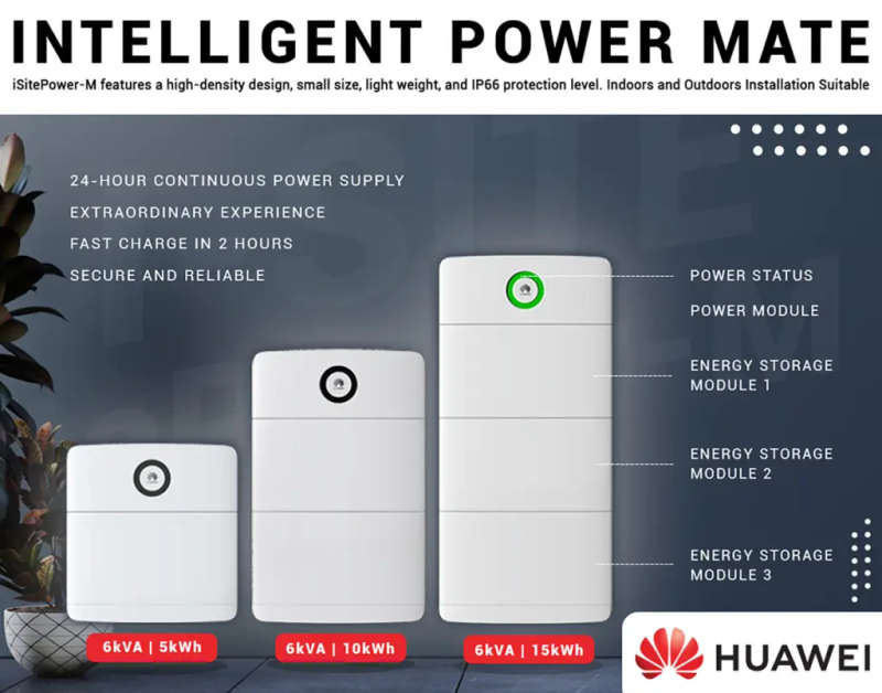 Huawei Isitepower-M 1PH Back-Up Kit 5KW Inverter with 10KWh Li-Ion Battery!!!