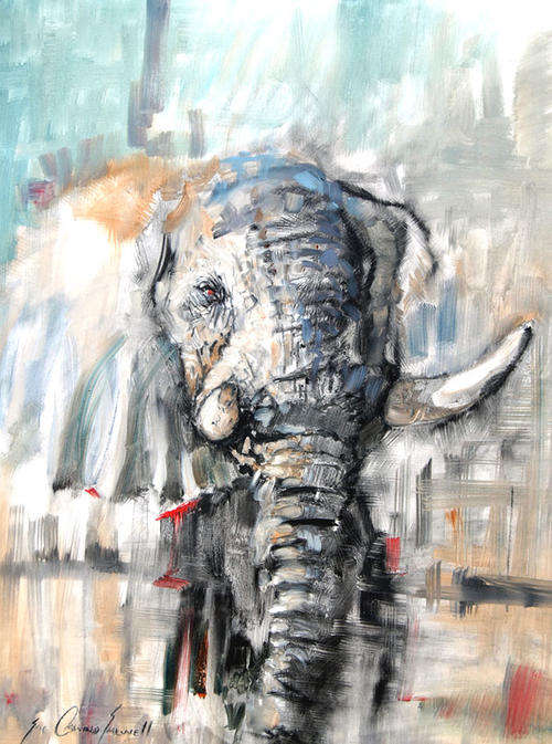 Elephant-Limited Edition Print on CARD--350mm x 280mm--Eric Eatwell 1/100
