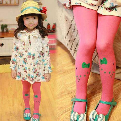 Hello Kitty stockings 5-6 years--Light Pink with blue Hello Kitty--LATE ENTRY