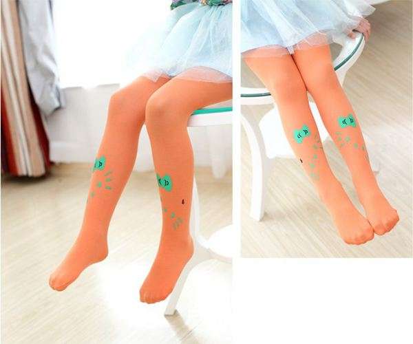 Hello Kitty stockings 5-6 years--Coral with blue Hello Kitty--last stock