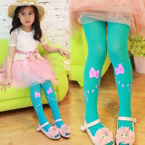 Hello Kitty stockings 4-5 years--Turquiose with pink Hello Kitty--last stock