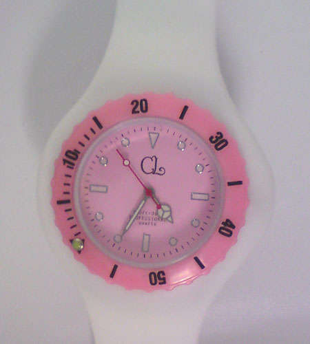 Funky Jelly Silicone Watches - White with pink face